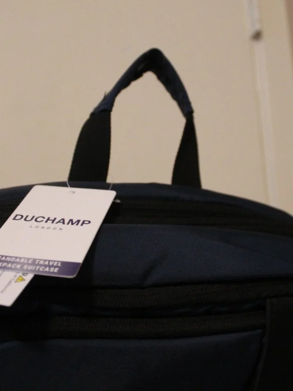 Duchamp Blue Expandable Travel Backpack Suitcase NWT